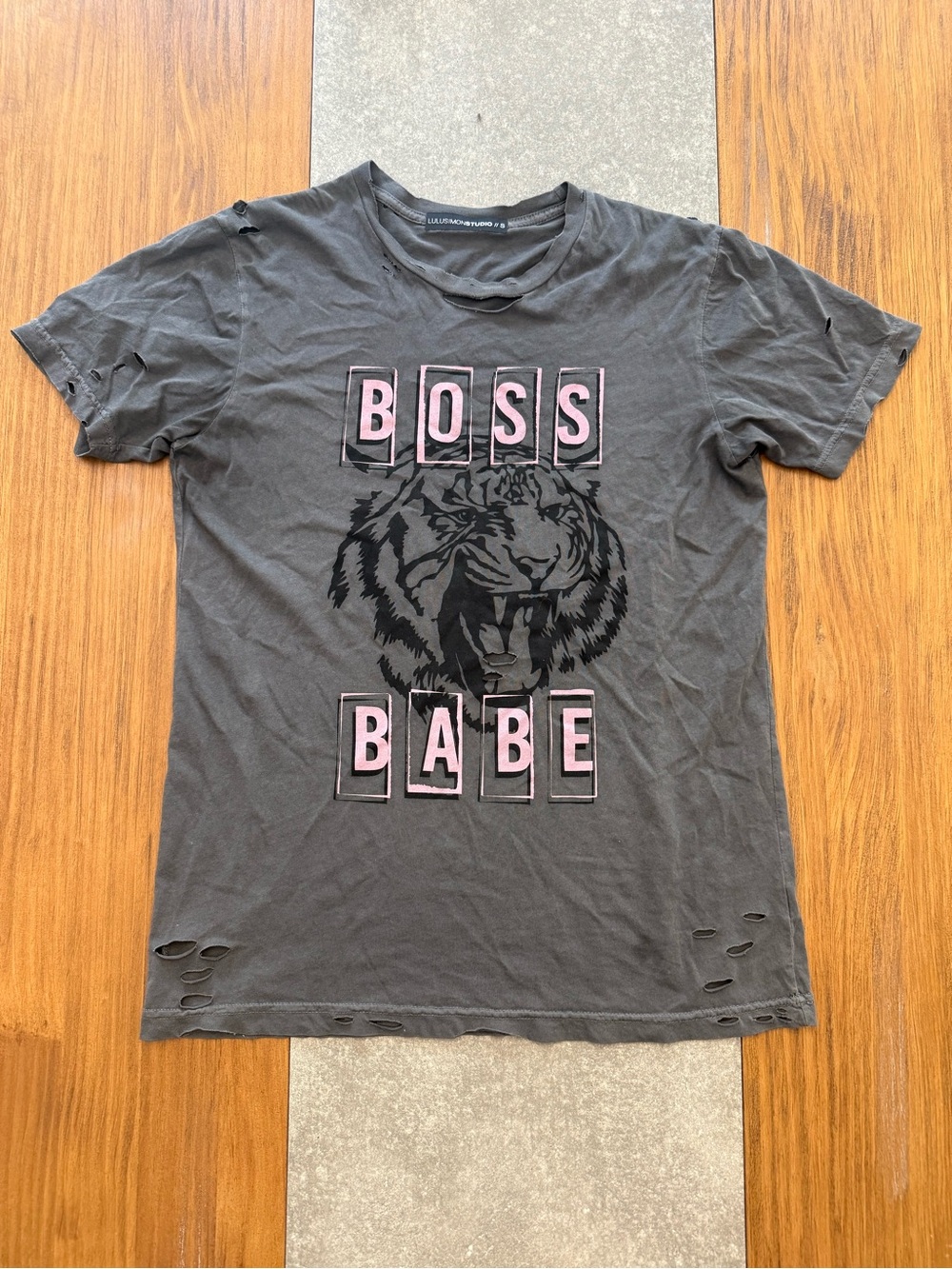 Vici Black Short Sleeve Tee with Pink 'Boss Babe' Graphic